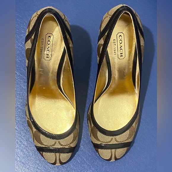 Coach KerryAnn Signature C brown wedge heels - Picture 11 of 15